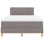 vidaXL Lit boxspring avec matelas Taupe 120 x 200 cm tissu