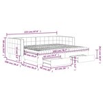 vidaXL Lit de jour avec gigogne et tiroirs vert foncé 90x200cm velours