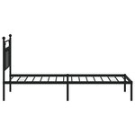 vidaXL Cadre de lit métal avec tête de lit noir 90x200 cm