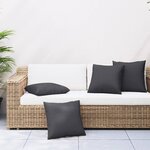 vidaXL Coussins de canapé lot de 4 noir 50x50 cm tissu