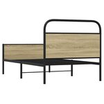 vidaXL Cadre de lit sans matelas 100x190 cm chêne sonoma