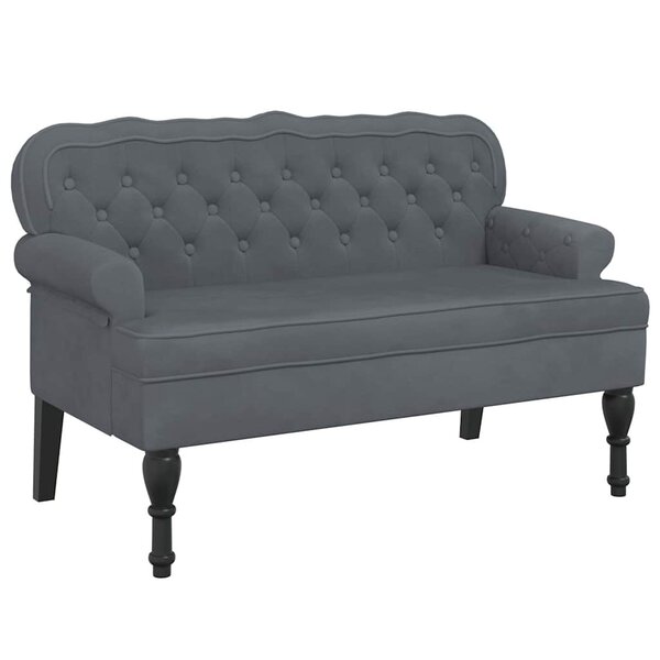 vidaXL Banc avec dossier gris foncé 119 5x64 5x75 cm velours