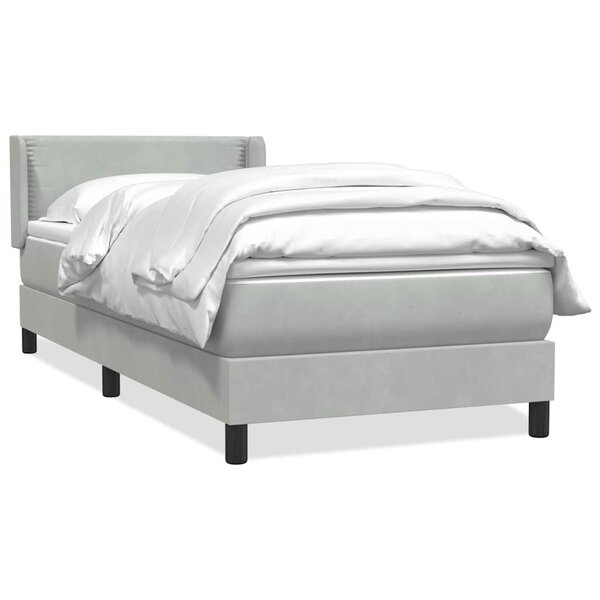 vidaXL Sommier à lattes de lit et matelas gris clair 80x210 cm velours