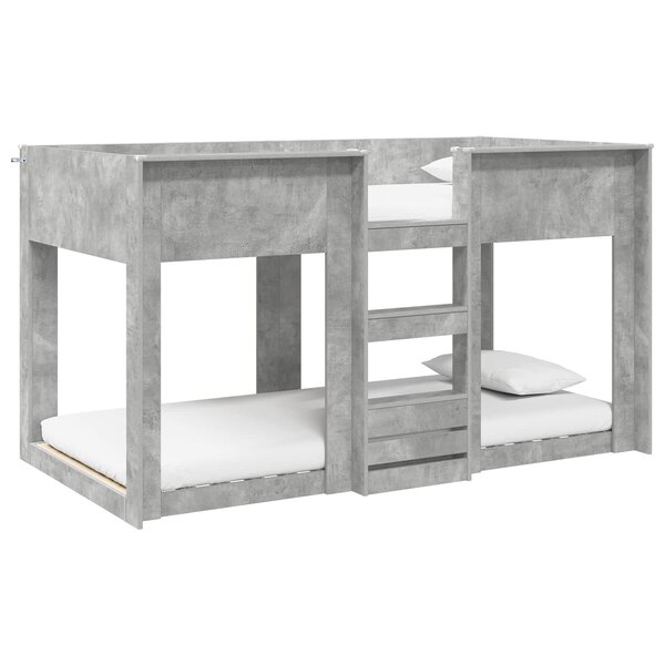 vidaXL Lit Superposé pour Enfants Gris béton 75 x 190 cm