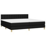 vidaXL Sommier à lattes de lit et matelas et LED Noir 200x200 cm Tissu
