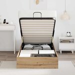 vidaXL Cadre de lit ottoman avec stockage Chêne artisanal 100 x 200 cm