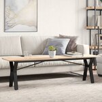 vidaXL Table basse cadre en Y 160x40x45 cm bois de pin massif et acier