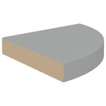vidaXL Étagères d'angle flottantes 2 Pièces gris 25x25x3 8 cm MDF