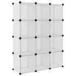 vidaXL Cubes de rangement 12 Pièces avec portes Transparent PP