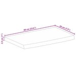 vidaXL Dessus de table à bord vivant 60x20x2 5 cm bois massif manguier