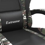vidaXL Chaise de jeu pivotante Noir et camouflage Similicuir
