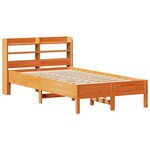 vidaXL Cadre de lit sans matelas cire marron 120x190cm bois pin massif
