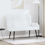 vidaXL Sofa 2 places Blanc 115 x 61 x 87 cm Tissu