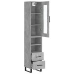 vidaXL Buffet haut Gris béton 34 5x34x180 cm Bois d'ingénierie