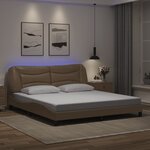 vidaXL Cadre de lit avec lumières LED cappuccino 180x200 cm similicuir