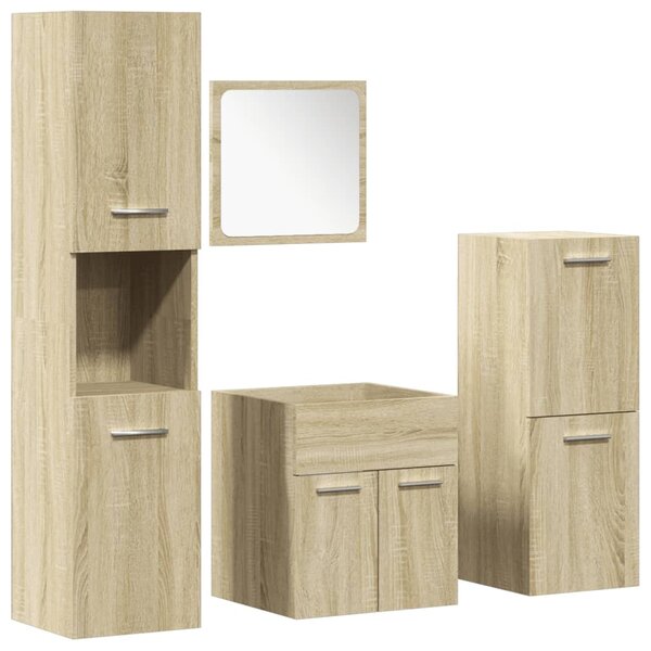 vidaXL Ensemble de meubles de salle de bain 4 Pièces chêne sonoma