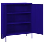 vidaXL Armoire de rangement Bleu marine 80x35x101 5 cm Acier