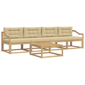 vidaXL Ensemble de canapés d'extérieur 4 pc Blanc et Beige