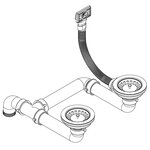 vidaXL Évier de cuisine en granit Double bac Gris