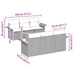 vidaXL Ensemble de Canapé de Jardin 7 Pièces avec Coussins en Poly Rattan Beige Acacia