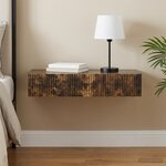 vidaXL Table d'appoint murale 87 5 x 34 5 x 17 cm Bois d'ingénierie