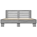 vidaXL Cadre de lit sans matelas sonoma gris 150x200 cm
