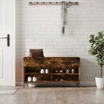 vidaXL Banc à chaussures chêne fumé 102x35x55 cm bois d'ingénierie