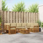 vidaXL Ensemble de canapés d'extérieur 8 Pièces Naturel et Beige