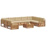 vidaXL Ensemble de canapés d'extérieur 10 Pièces Naturel et Beige