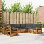 vidaXL Ensemble de canapé d'angle 9 Pièces Naturel et Anthracite