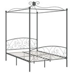 vidaXL Cadre de lit à baldaquin sans matelas gris métal 120x200 cm