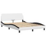 vidaXL Cadre de lit avec LED sans matelas Zadar blanc et noir 140x190 cm