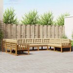 vidaXL Ensemble de canapés d'extérieur 9 pc Naturel et Beige