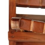 vidaXL Chaise pliable bandes croisées marron cuir véritable