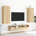 vidaXL Meuble TV mural chêne sonoma 40 5x30x102 cm bois d'ingénierie