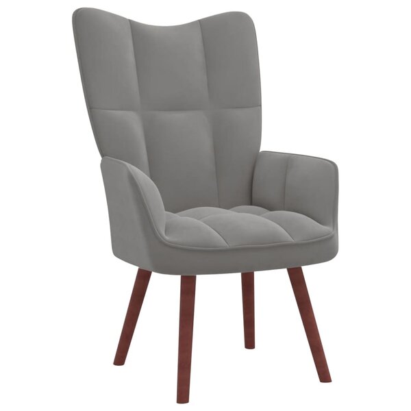 vidaXL Chaise de relaxation Gris clair Velours