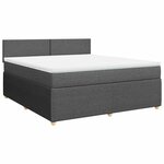 vidaXL Sommier à lattes de lit avec matelas Gris foncé 180x200cm Tissu