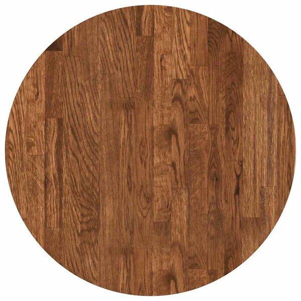 vidaXL Plateau de table Autre Marron foncé Ø 50 x 2.5 cm Chêne massif