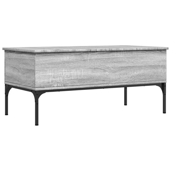 vidaXL Table basse sonoma gris 100x50x45 cm bois d'ingénierie et métal