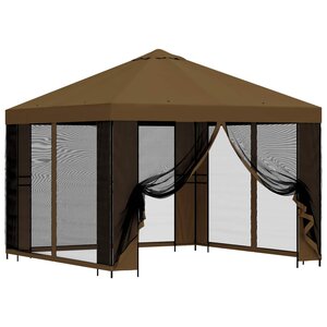 vidaXL Abri de jardin avec parois 3 x 3 m Taupe Polyester et Acier