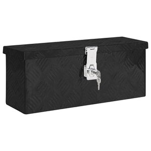 vidaXL Boîte de rangement Noir 50x15x20 5 cm Aluminium