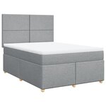 vidaXL Sommier à lattes de lit avec matelas Gris clair 140x190cm Tissu
