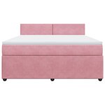 vidaXL Sommier à lattes de lit avec matelas Rose 180x200 cm Velours