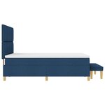 vidaXL Lit Box Spring avec Matelas & Banc Bleu 160x200 cm Tissu