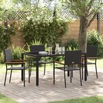 Ensemble de Salle à Manger de Jardin vidaXL 5 Pièces Noir Poly Rattan