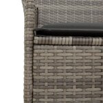 vidaXL Chaises de jardin coussins lot de 2 gris résine tressée et bois