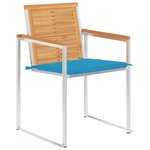 vidaXL Chaises de jardin lot de 8 avec coussins Bois de teck massif