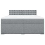 vidaXL Sommier à lattes de lit avec matelas Gris clair 200x200cm Tissu