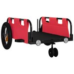 vidaXL Remorque de vélo rouge tissu oxford et fer