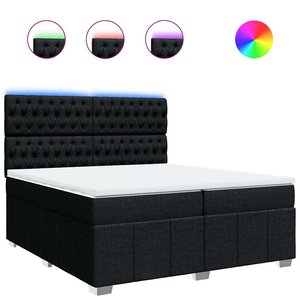 vidaXL Sommier à lattes de lit avec matelas Noir 200x200 cm Tissu